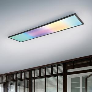 Reality Leuchten Φωτιστικό οροφής Beta LED, μήκος 119 cm, μαύρο, RGBW, CCT, ρυθμιζόμενος, Μαύρο, Σαλόνι / τραπεζαρία, Μέταλλο, σύγχρονο