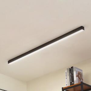 Lucande Φωτιστικό οροφής LED Teniona, 132 cm, μαύρο, αλουμίνιο, ρυθμιζόμενος, Μαύρο, Σαλόνι / τραπεζαρία, Αλουμίνιο, σύγχρονο