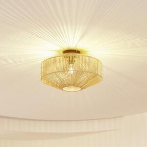 Lindby Sorino φωτιστικό οροφής, χαρτί, σίδερο, Ø 40 cm, ρυθμιζόμενος, Ξύλου, Σαλόνι / τραπεζαρία, Χαρτί / χαρτόνι, Εξοχική κατοικία / Ρουστίκ