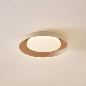 Lindby LED φωτιστικό οροφής Florie, μπεζ, μεταλλικό, Ø 40 cm, Μπεζ, Σαλόνι / τραπεζαρία, Πλαστικό, σύγχρονο