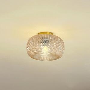 Lindby Φωτιστικό οροφής Hildur, Ø 25 cm, κεχριμπαρένιο, γυαλί, ρυθμιζόμενος, Καφέ / Σκουριάς, Σαλόνι / τραπεζαρία, Γυαλί