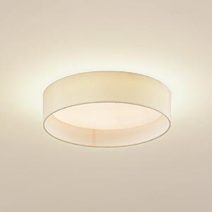Lindby LED φωτιστικό οροφής Eilif, ύφασμα, λευκό, Ø 40 cm, CCT, Μπεζ, Σαλόνι / τραπεζαρία, Ύφασμα / Κλωστοϋφαντουργία, σύγχρονο