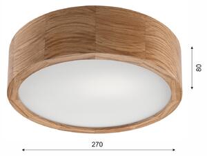 Envostar Φωτιστικό οροφής Caspian, Ø 27 cm, IP54, δρυς, ρυθμιζόμενος, Ξύλου, Μπάνιο, Ξύλο