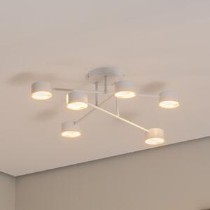 EMIBIG LIGHTING Modus 6 φωτιστικό οροφής, ατσάλινο, έξι φωτιστικών, GX53, λευκό, ρυθμιζόμενος, Λευκό, Σαλόνι / τραπεζαρία, Μέταλλο, σύγχρονο