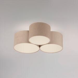 JUST LIGHT. GmbH Πράσινο φωτιστικό οροφής Duro, υφασμάτινο, τριών λαμπτήρων, ρυθμιζόμενος, Μπεζ, Σαλόνι / τραπεζαρία, Ύφασμα / Κλωστοϋφαντουργία