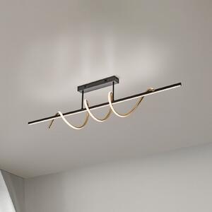 JUST LIGHT. GmbH Emanda LED φωτιστικό οροφής, σίδερο, μαύρο-ορείχαλκο, ρυθμιζόμενος, Μαύρο, Σαλόνι / τραπεζαρία, Μέταλλο, σύγχρονο