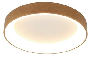 Mantra Iluminación Φωτιστικό οροφής LED Niseko II CCT με τηλεχειριστήριο Ø38cm σε χρώμα ξύλου, ρυθμιζόμενος, Ξύλου, Σαλόνι / τραπεζαρία, Αλουμίνιο, σύγχρονο