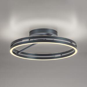 PURE Φωτιστικό οροφής LED Loop, mystic grey, Ø 60 cm, CCT, ρυθμιζόμενος, Γκρι, Σαλόνι / τραπεζαρία, Αλουμίνιο, σύγχρονο, Οροφή στρογγυλή άμεση