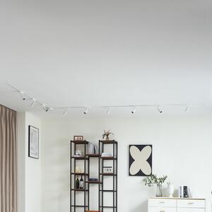 Lindby Σύστημα σιδηροτροχιών 48V Lumaro, σποτ, 9 φτερά, λευκό, Ø4cm, 13 cm, ρυθμιζόμενος, Λευκό, Σαλόνι / τραπεζαρία, Αλουμίνιο, σύγχρονο, Οροφή πολλαπλής φλόγας
