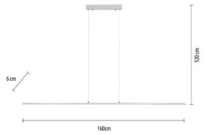 PURE LED κρεμαστό φως Lite, ασημί, 160 cm, CCT, dimmable, ρυθμιζόμενος, Γκρι, Σαλόνι / τραπεζαρία, Αλουμίνιο, σύγχρονο