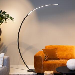Lucide Φωτιστικό τόξου LED Curve, μαύρο, μάρμαρο, 192 cm, με δυνατότητα ρύθμισης, ρυθμιζόμενος, Μαύρο, Σαλόνι / τραπεζαρία, Μέταλλο, σύγχρονο