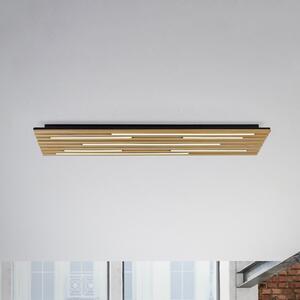 Q-Smart-Home Paul Neuhaus Smart LED φωτιστικό οροφής Q-Acoustic ξύλο 115 x 31cm, ρυθμιζόμενος, Ξύλου, Σαλόνι / τραπεζαρία, Ξύλο, σύγχρονο