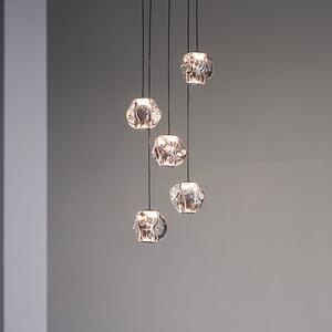 LOOM DESIGN LED κρεμαστό φωτιστικό Ice Ball, χρώμιο/καθαρό, 5-φωτο, ρυθμιζόμενος, Μεταλλικό, Σαλόνι / τραπεζαρία, Μέταλλο, σύγχρονο, Σφαίρα