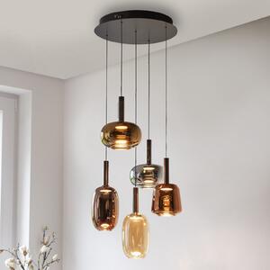 Paul Neuhaus LED κρεμαστό φωτιστικό Irides, Ø 55 cm, χρωματιστό, γυαλί, ρυθμιζόμενος, Πολύχρωμο, Σαλόνι / τραπεζαρία, Γυαλί, σύγχρονο
