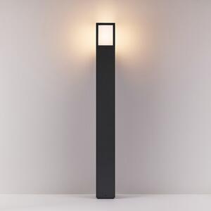 Deko-Light Facado II φωτιστικό μονοπατιών, ύψος 100 cm, γωνιακό, σκούρο γκρι/οπάλ, ρυθμιζόμενος, Γκρι, Αλουμίνιο