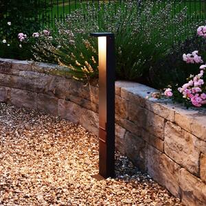 Deko-Light Λέρνα LED φωτιστικό μονοπατιών, ύψος 100 cm, CCT, γκρι, πρίζες, Γκρι, Αλουμίνιο, σύγχρονο