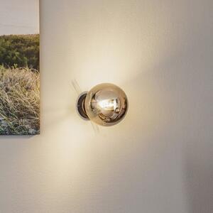 EMIBIG LIGHTING Φωτιστικό τοίχου Glassy, μαύρο, γραφίτη, γυαλί, E14, Ø 14 cm, ρυθμιζόμενος, Μαύρο, Σαλόνι / τραπεζαρία, Γυαλί, σύγχρονο, Σφαίρα