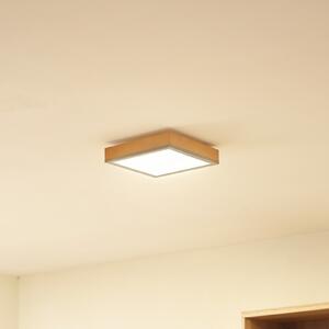 Lindby Laviona LED φωτιστικό οροφής, τετράγωνο, 30 cm, Ξύλου, Σαλόνι / τραπεζαρία, Ξύλο, σύγχρονο