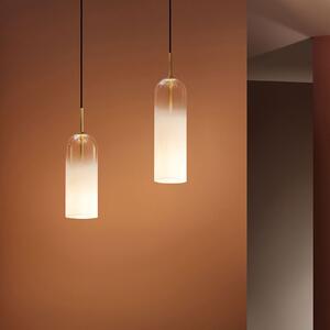LEDS-C4 Glam κρεμαστό φωτιστικό, λευκό γυαλί, ύψος 31 cm, ρυθμιζόμενος, Λευκό, Σαλόνι / τραπεζαρία, Γυαλί, σύγχρονο