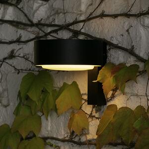 MARSET Plaff-on! Ένα εξωτερικό φωτιστικό τοίχου LED, IP65, ρυθμιζόμενος, Μαύρο, Μέταλλο, σχεδιασμός