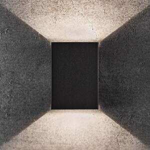 Nordlux Φωτιστικό τοίχου LED εξωτερικού χώρου Fold, 10 x 15 cm, μαύρο, Μαύρο, Μέταλλο, σύγχρονο, Γωνιακός τοίχος