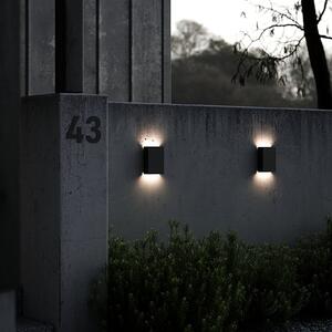 Nordlux Φωτιστικό τοίχου LED εξωτερικού χώρου Fold, 15 x 21cm, μαύρο, Μαύρο, Μέταλλο, σύγχρονο, Γωνιακός τοίχος