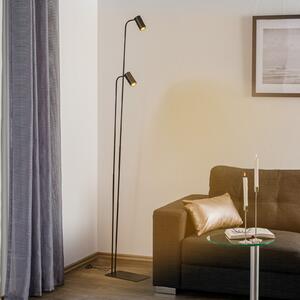 Nowodvorski Lighting Λάμπα δαπέδου Mono II, διπλή, μαύρη, Μαύρο, Σαλόνι / τραπεζαρία, Μέταλλο, σύγχρονο
