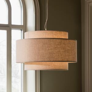Globen Lighting Κρεμαστό φωτιστικό Noah Bouclé, Ø 70 cm, μπεζ, ρυθμιζόμενος, Μπεζ, Σαλόνι / τραπεζαρία, Ύφασμα / Κλωστοϋφαντουργία, Σκανδιναβικό