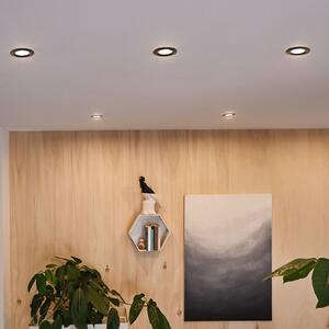 Paulmann LED Spot Nova Coin, σετ 3 τεμαχίων, μαύρο, με δυνατότητα περιστροφής,, Μαύρο, Διάδρομος, Μέταλλο, σύγχρονο, Φωτιστικά εσοχής στρογγυλά