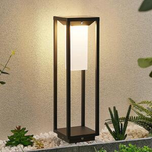Lucande LED ηλιακό φωτιστικό βάθρο Eliel, ύψος 50 cm, μαύρο, Μαύρο, Μέταλλο, σύγχρονο, Εξωτερικό βάθρο