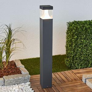 Lucande LED φως διαδρόμου Egon, ύψος 90 cm, γκρι γραφίτη, IP54, Μαύρο, Μέταλλο, σύγχρονο