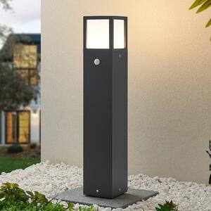 Lucande LED φως διαδρομής Dewari, ανιχνευτής κίνησης, 65 cm, IP54, Γκρι, Αλουμίνιο, σύγχρονο