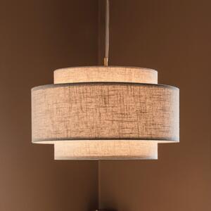 Globen Lighting Κρεμαστό φωτιστικό Noah Bouclé, Ø 50 cm, μπεζ, ρυθμιζόμενος, Μπεζ, Σαλόνι / τραπεζαρία, Ύφασμα / Κλωστοϋφαντουργία, Σκανδιναβικό