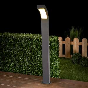 Lucande LED φωτιστικό μονοπατιών Lennik, 100 cm, ανθρακί, μέταλλο, Μαύρο, Αλουμίνιο, σύγχρονο