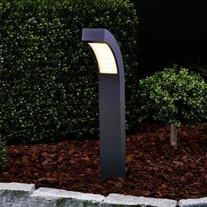 Lucande LED φωτιστικό βάθρο Lennik, 60 cm, ανθρακί, μέταλλο, Μαύρο, Μέταλλο, σύγχρονο, Εξωτερικό κολωνάκι / μονοπάτι