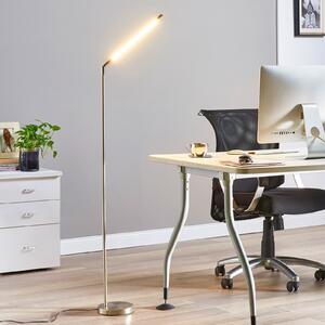 Lindby LED φωτιστικό δαπέδου Jabbo, 163 cm, νικέλιο, μέταλλο, Γκρι, Μελέτη / Γραφείο, Μέταλλο, σύγχρονο
