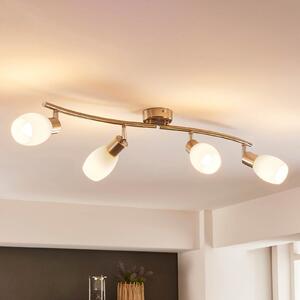 Lindby Προβολέας Arda, 70 cm, 4-φωτο, νικέλιο, γυαλί, E14, ρυθμιζόμενος, Μεταλλικό, Σαλόνι / τραπεζαρία, Γυαλί, σύγχρονο