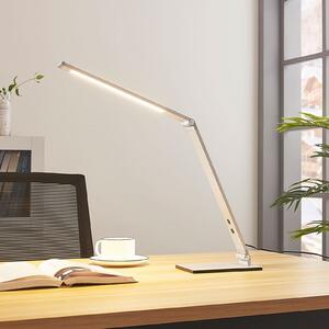 Lucande Φωτιστικό γραφείου LED Nicano, γκρι, μεταλλικό, dim., ρυθμιζόμενος, Μεταλλικό, Μελέτη / Γραφείο, Μέταλλο, σύγχρονο