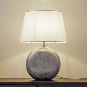 Lindby Επιτραπέζιο φωτιστικό Florentino, 49 cm, κεραμικό, ύφασμα, Λευκό, Σαλόνι / τραπεζαρία, Ύφασμα / Κλωστοϋφαντουργία