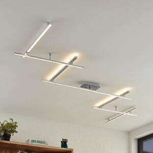 Lindby LED φωτιστικό οροφής Kerem, 345 cm, χρώμα νικελίου, μέταλλο, ρυθμιζόμενος, Γκρι, Σαλόνι / τραπεζαρία, Μέταλλο, σύγχρονο