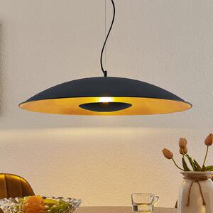 Lindby κρεμαστό φωτιστικό Narisara, Ø 80 cm, E27, μαύρο-χρυσό, ρυθμιζόμενος, Μαύρο, Σαλόνι / τραπεζαρία, Μέταλλο, σύγχρονο