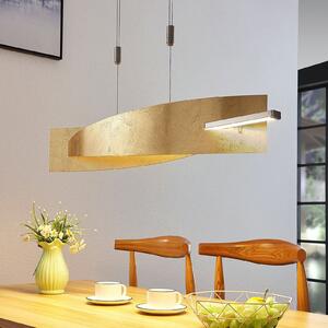 Lucande LED κρεμαστό φωτιστικό Marija, 101 cm, χρυσαφί, ρυθμιζόμενο, ρυθμιζόμενος, Χρυσό / Ορείχαλκου, Σαλόνι / τραπεζαρία, Μέταλλο, σύγχρονο