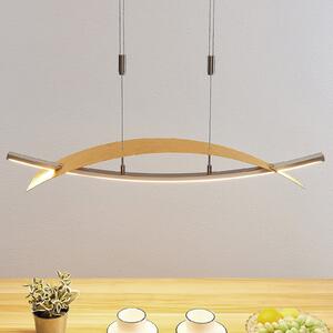 Lucande LED κρεμαστό φωτιστικό Marija, 91 cm, χρυσαφί, ρυθμιζόμενο, ρυθμιζόμενος, Χρυσό / Ορείχαλκου, Σαλόνι / τραπεζαρία, Μέταλλο, σύγχρονο
