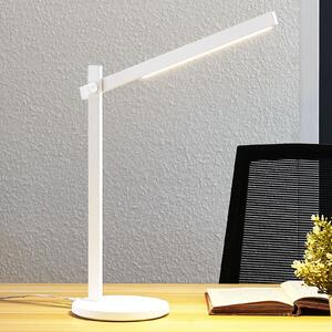 Lindby Φωτιστικό γραφείου LED Loretta, ύψος 43 cm, λευκό, CCT, ρυθμιζόμενος, Λευκό, Μελέτη / Γραφείο, Πλαστικό, σύγχρονο