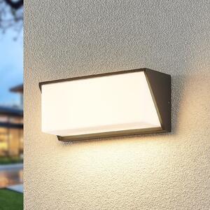 Lindby LED φωτιστικό τοίχου εξωτερικού χώρου Malim, 25 cm, ανθρακί, IP65, Μαύρο, Μέταλλο, σύγχρονο