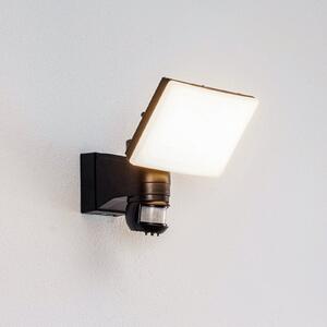 PRIOS Εξωτερικός προβολέας τοίχου Prios LED Avayah, ανιχνευτής κίνησης, IP44, Μαύρο, Αλουμίνιο, σύγχρονο