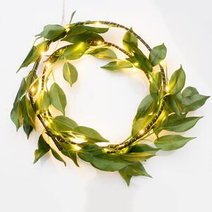 ^ "CHRISTMAS WREATH" ΣΤΕΦΑΝΙ ΜΕ ΠΡΑΣΙΝΑ ΦΥΛΛΑ 30 MINI LED ΛΑΜΠΑΚ ΜΕ ΚΑΛΩΔΧΑΛΚΟΥ&ΜΠΑΤΑΡ.(3xAA)ΘΕΡΜΟ