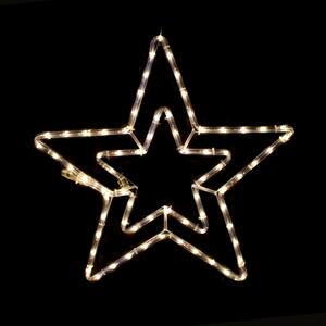 ^ "DOUBLE STARS" 60 LED ΣΧΕΔΙΟ 2.5m ΜΟΝΟΚΑΝΑΛ ΦΩΤΟΣΩΛ ΘΕΡΜΟ ΛΕΥΚΟ IP44 46cm 1.5m ΚΑΛΩΔ