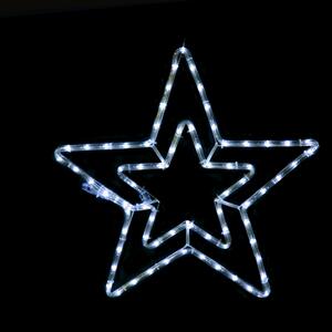 ^ "DOUBLE STARS" 60 LED ΣΧΕΔΙΟ 2.5m ΜΟΝΟΚΑΝΑΛ ΦΩΤΟΣΩΛ ΨΥΧΡΟ ΛΕΥΚΟ IP44 46cm 1.5m ΚΑΛΩΔ