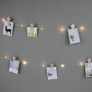 ^ "12 GLITTER STAR CLIPS", 25 LED WW Λ/ΚΙΑ ΑΣΗΜΙ ΧΑΛΚΟΣ ΜΠ/ΡΙΕΣ (3xAA), IP20, 240+30cm, ΔΙΑΦ. ΚΑΛ. Τ